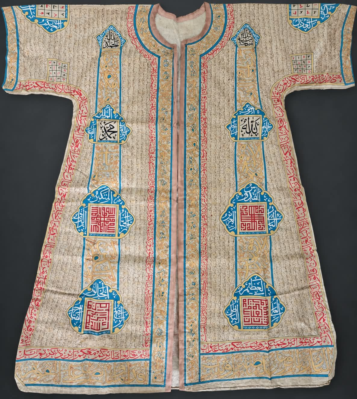 Rare islamic Ottoman blue highlighted talismanic jama